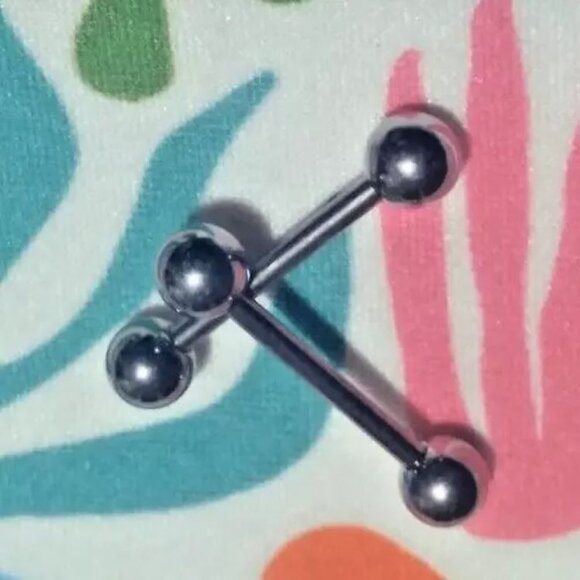 PAIR OF 14 gauge X 14 MM LENGTH (9/16") X 5 MM BALL, BARBELLS BODY PIERCING JEWE - Picture 2 of 4